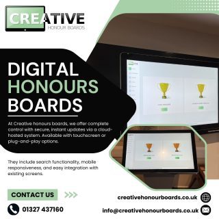 Is your club looking for a state of the art digital honours board option? At Creative Honour Boards we have the answers. #digital honours boards
