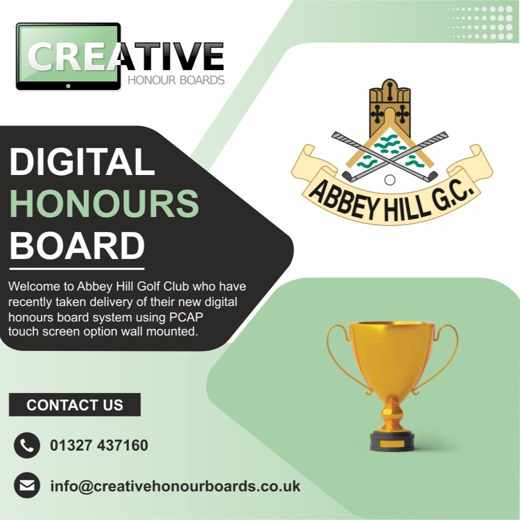 A huge welcome to Abbey Hill Golf Club for joining our digital honours board system. Excited to welcome you on board.