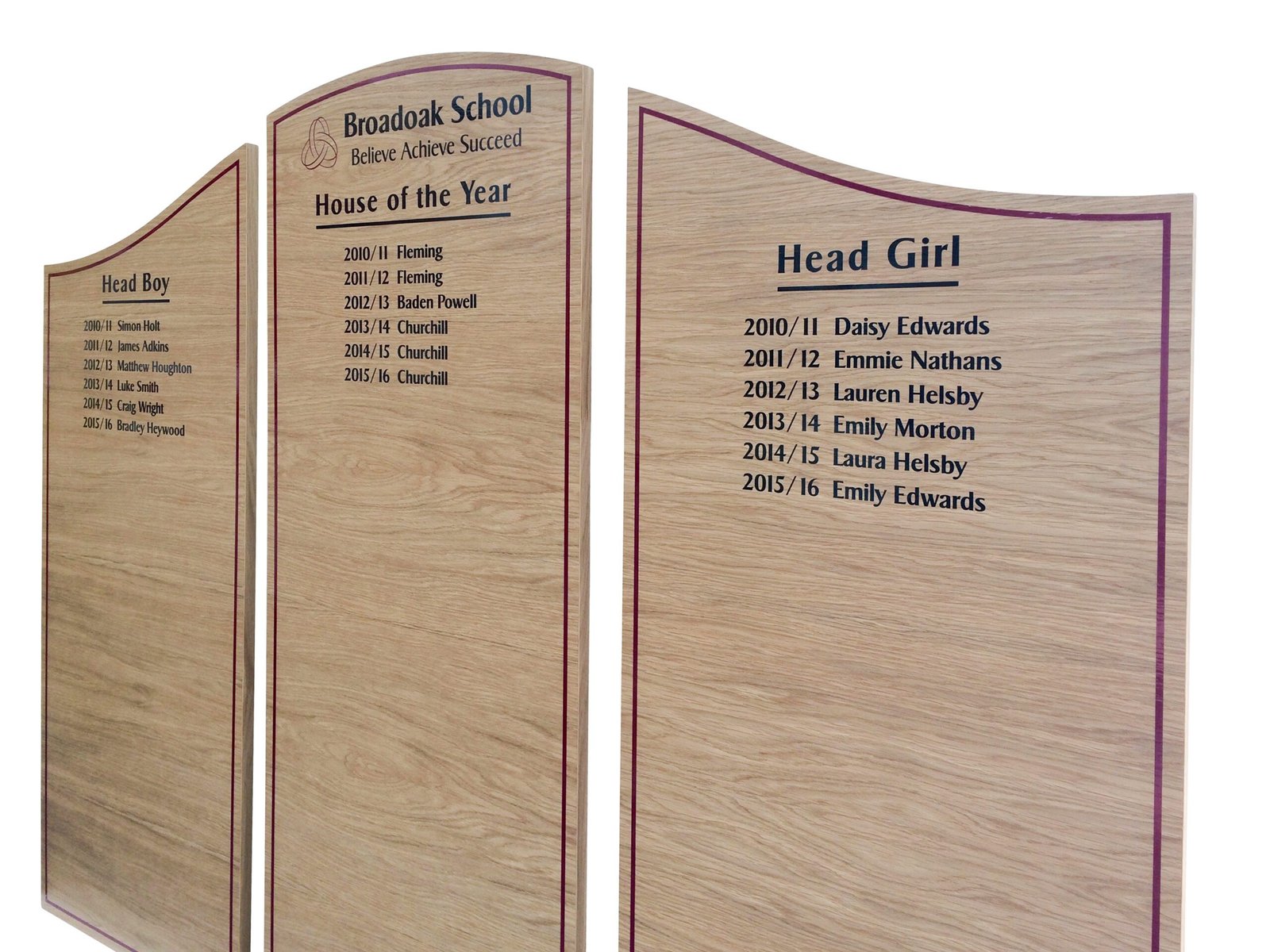 Budget Wooden Honours Board