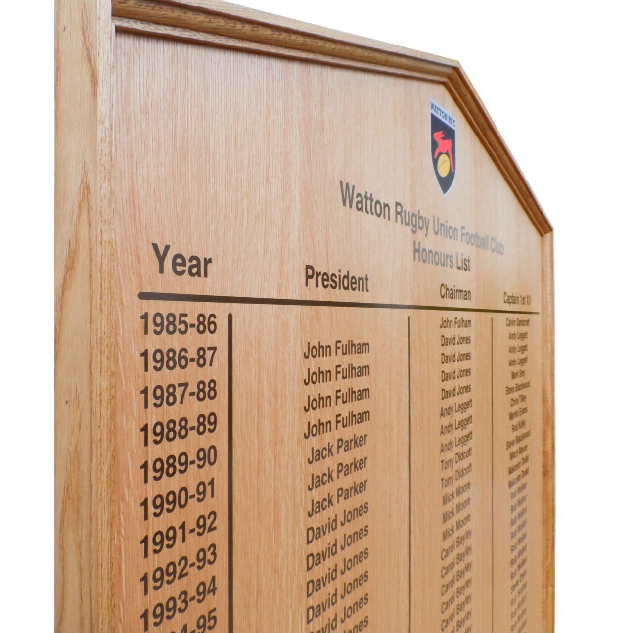 Traditional Wooden Honours Board