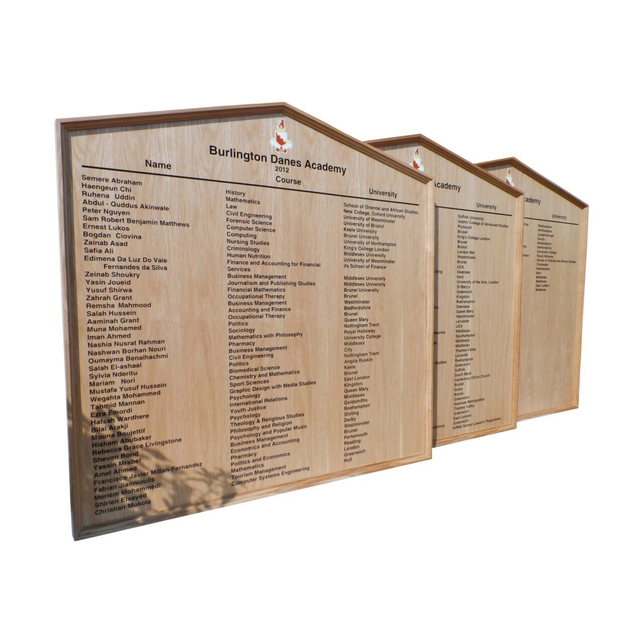 Traditional Wooden Honours Board