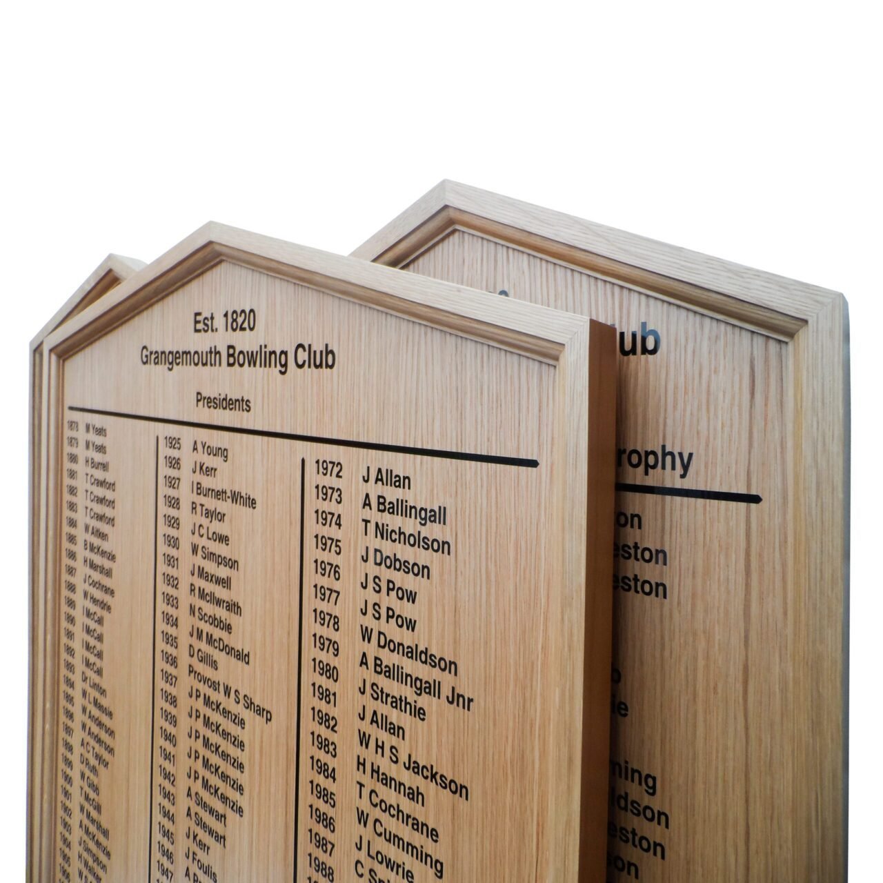 Traditional Wooden Honours Board