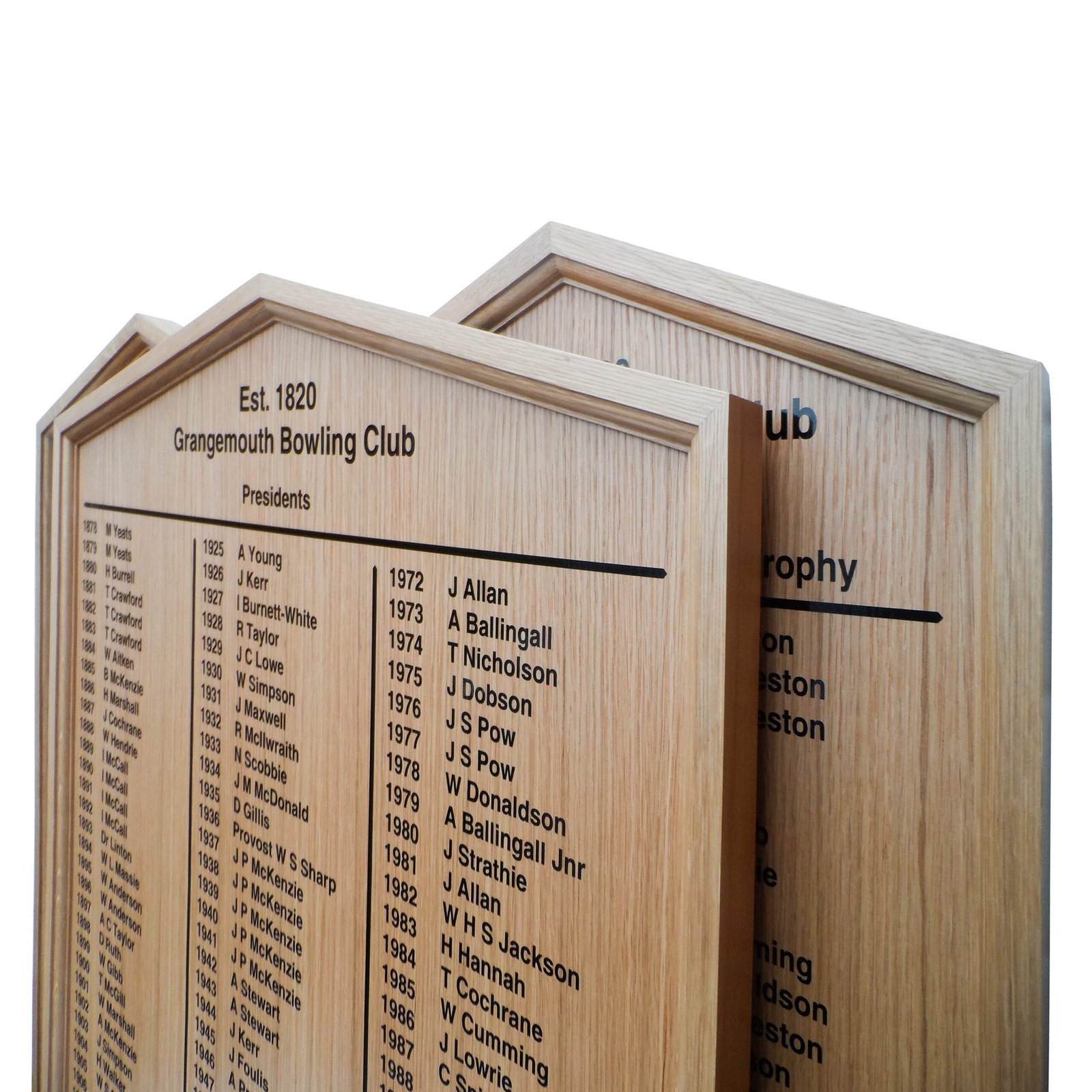Traditional Wooden Honours Board