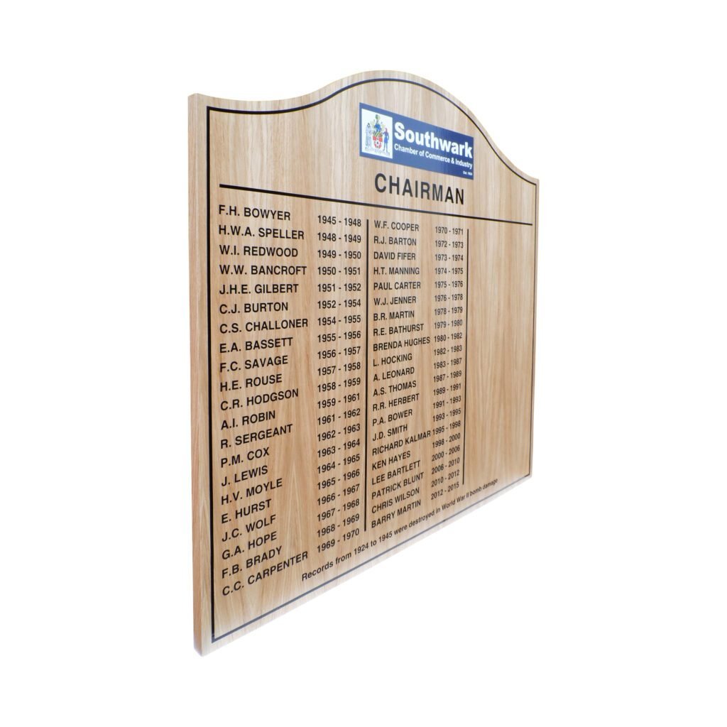 Budget Wooden Honours Board