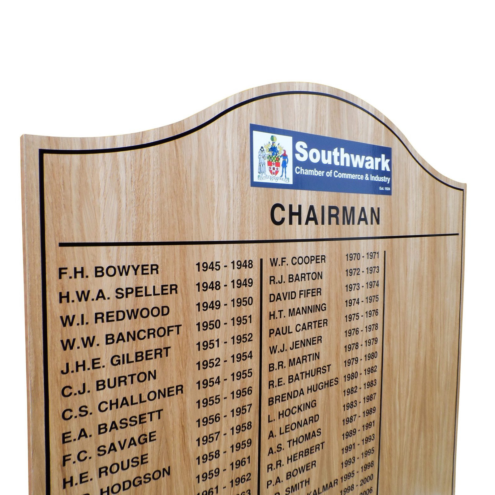 Budget Wooden Honours Board