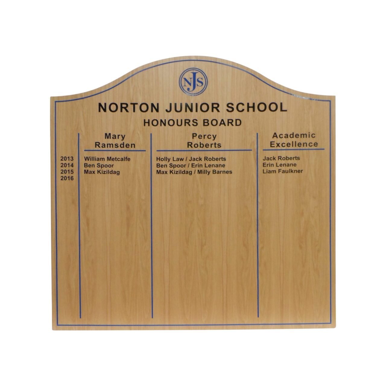 Budget Wooden Honours Board Hill Top
