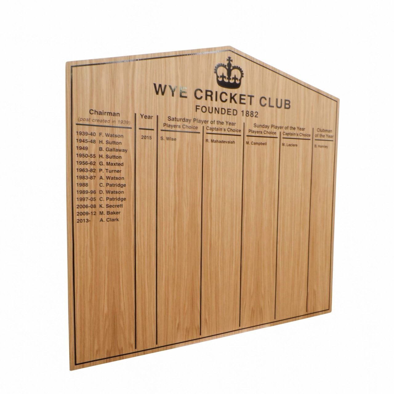 Budget Wooden Honours Board Gable Top