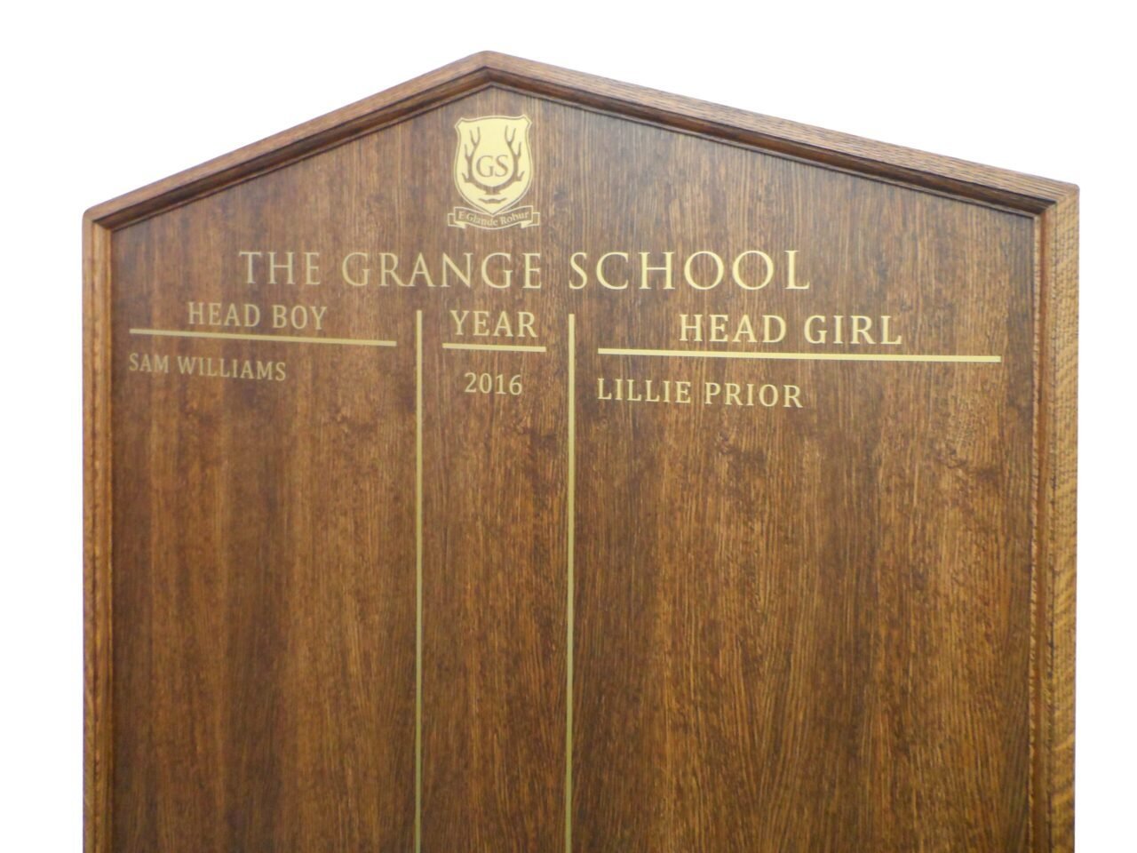 Wooden Honours Board Gable Top