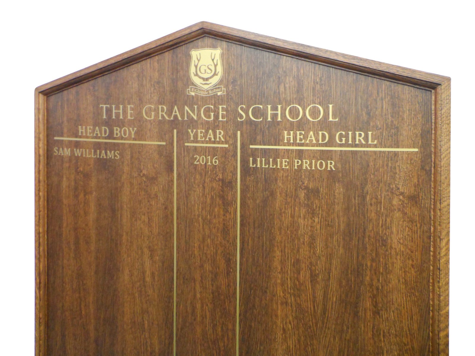 Wooden Honours Board Gable Top