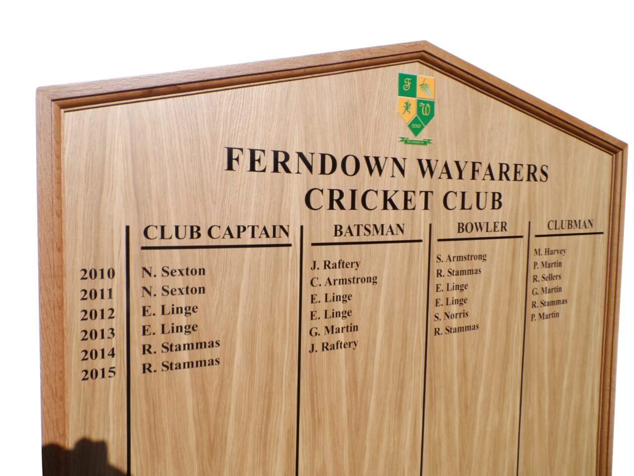Traditional Wooden Honours Board Gable Top