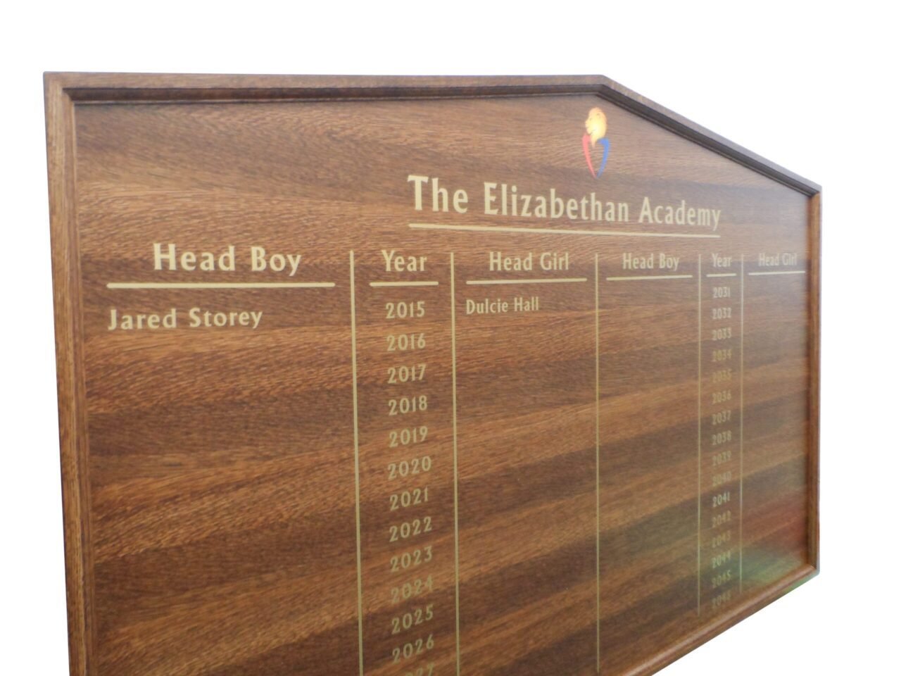 Wooden Honours Board Gable Top Dark Oak