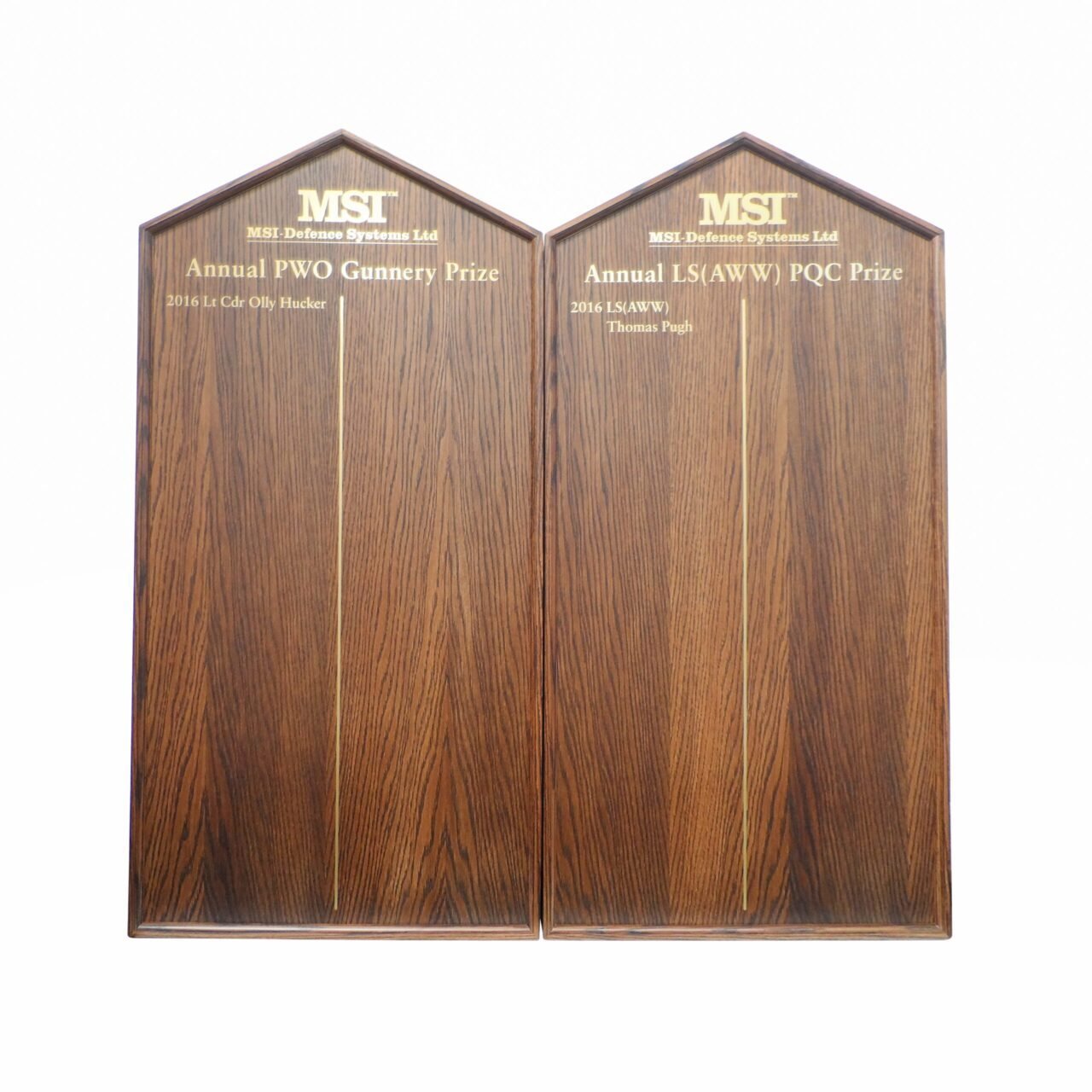 Wooden Honours Board Gable Top Dark Oak