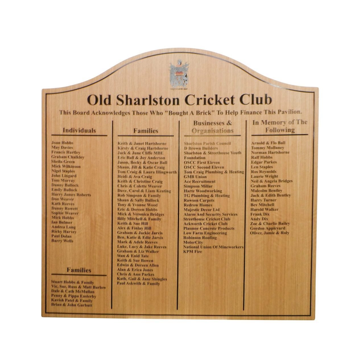 Budget Honours Board Hill Top Light Oak