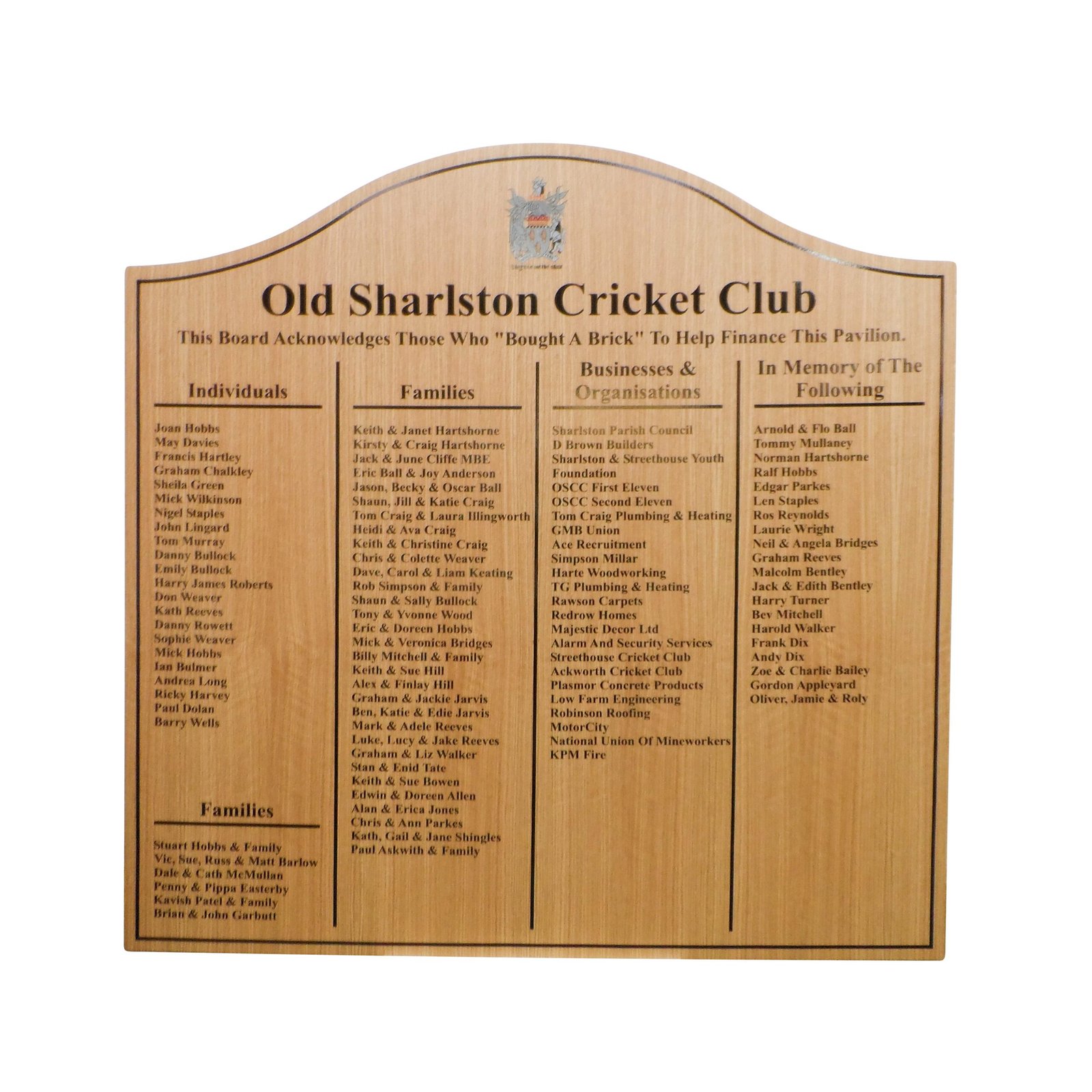 Budget Honours Board Hill Top Light Oak