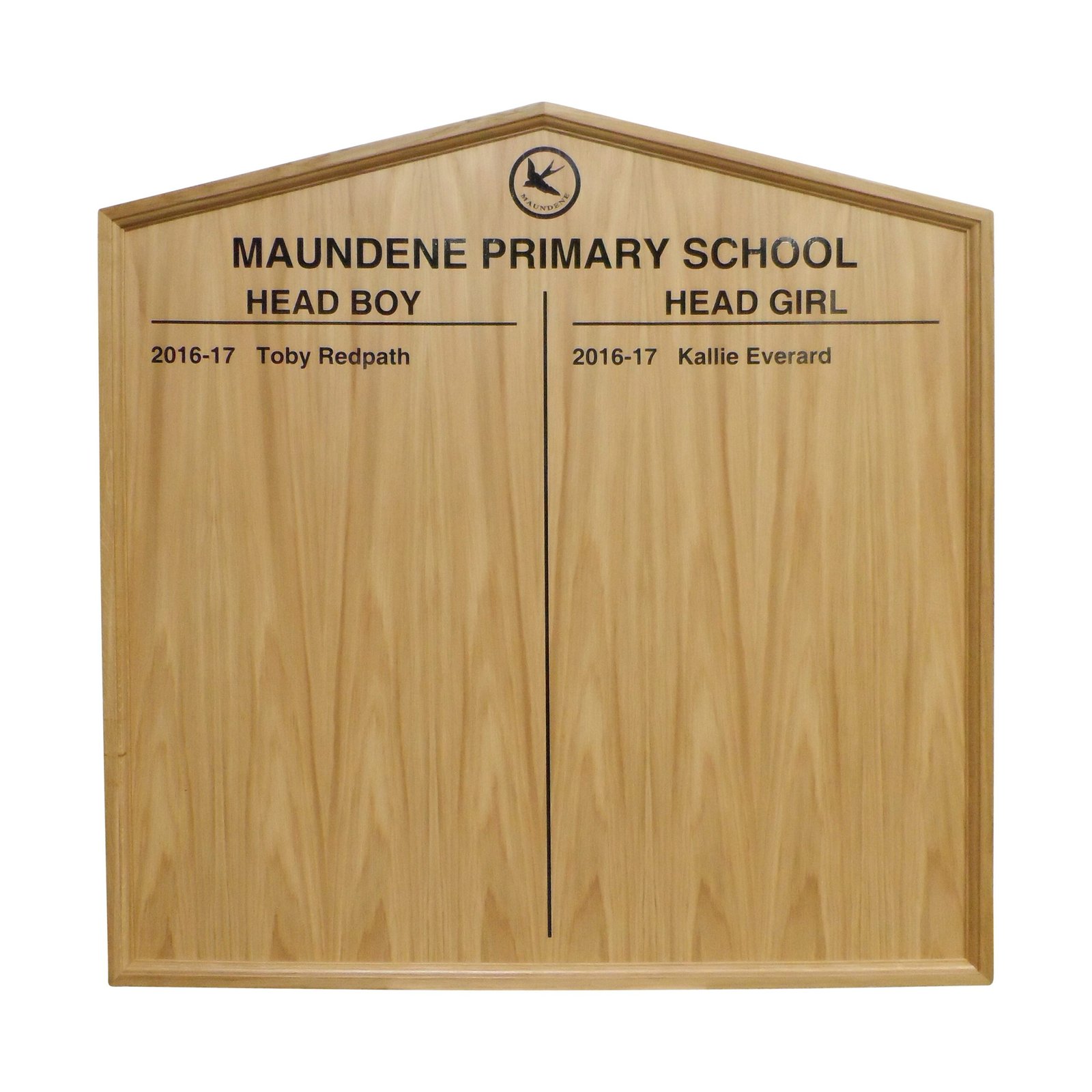 Gable Top Wooden Honours Board Light Oak
