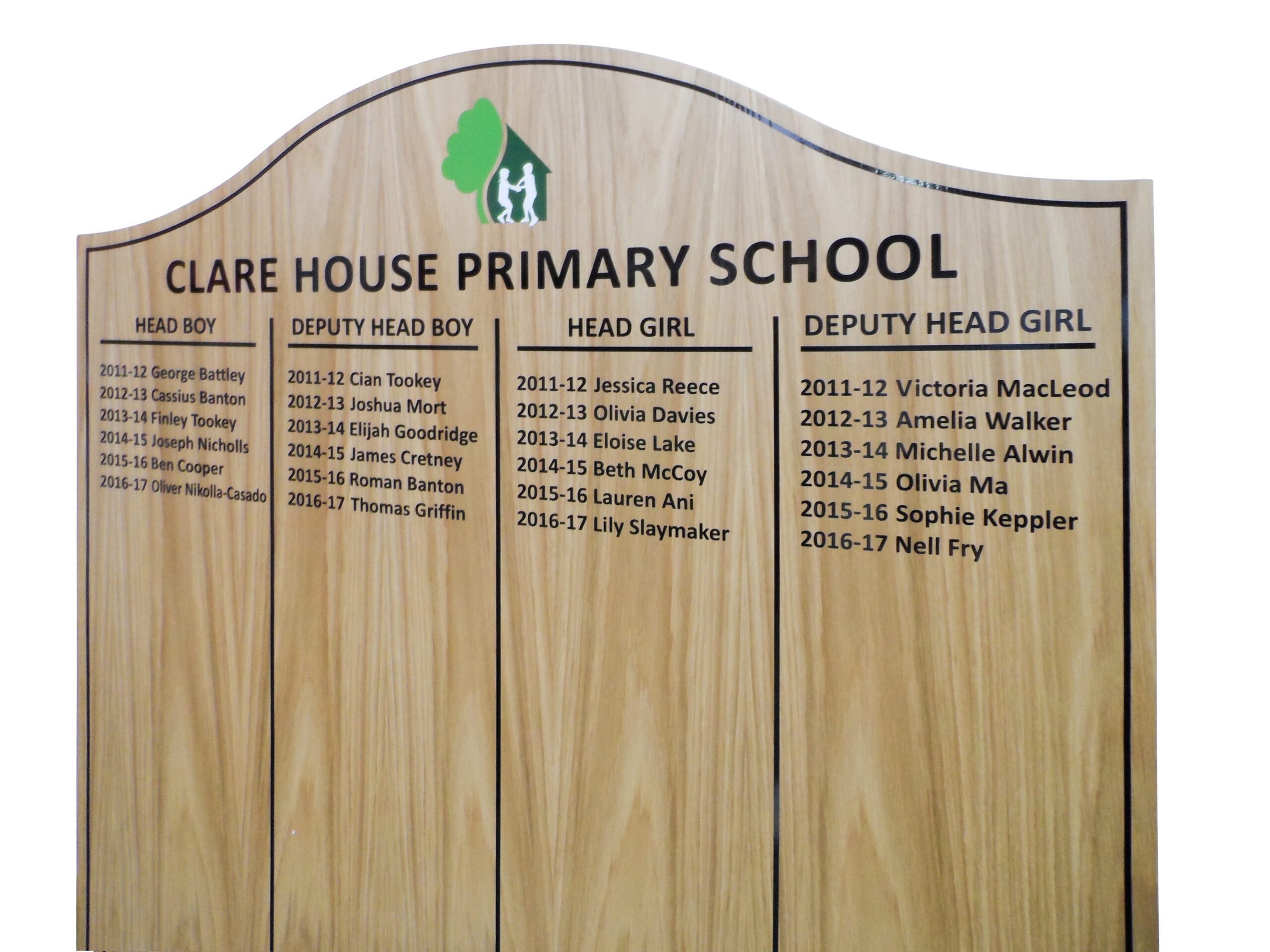 Hill Top Wooden Honours Board