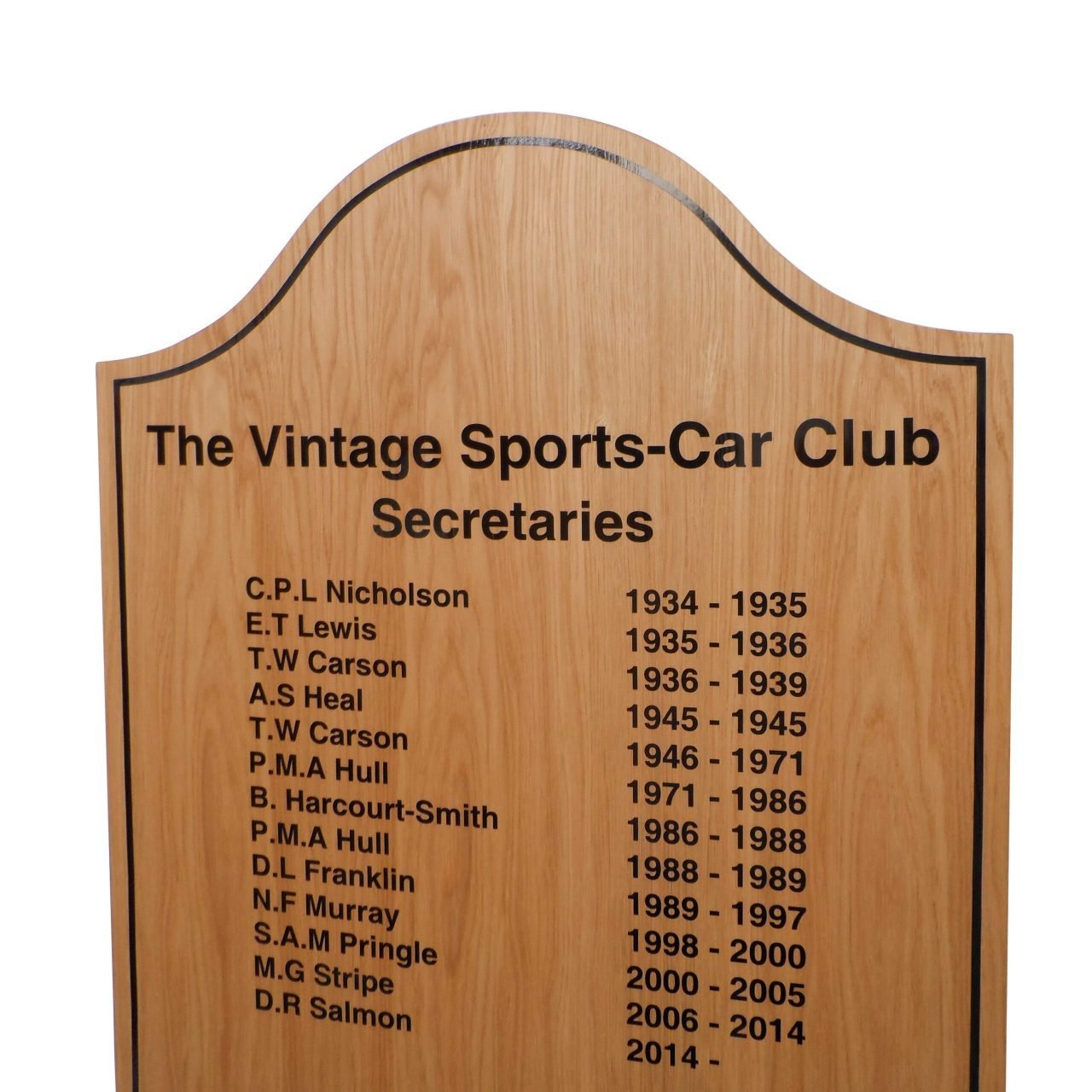 Hill Top Honours Board