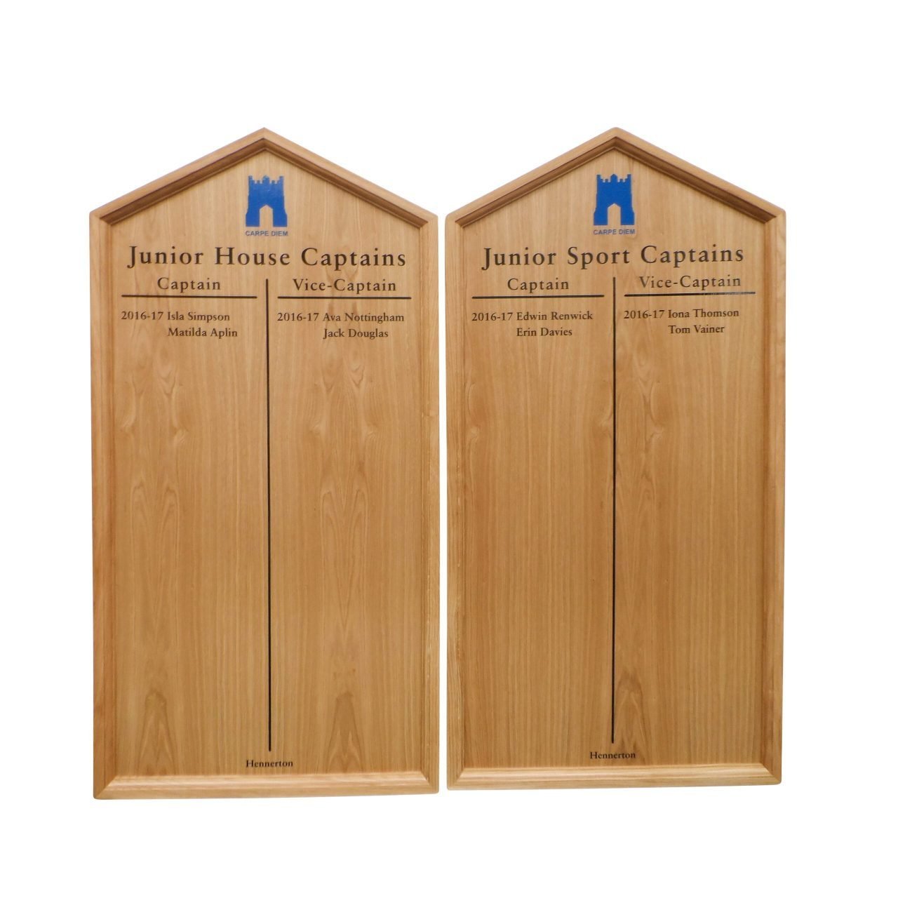 Traditional Wooden Honours Board Gable Top
