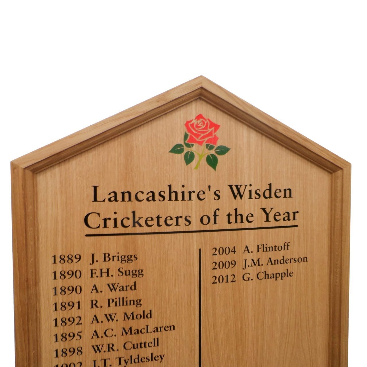 Gable Top Light Oak Honours Board