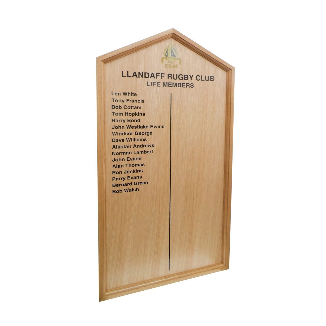 Traditional Wooden Honours Board Light Oak