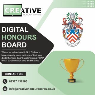 Welcome to our digital honours board system Letchworth Golf Club. We hope you enjoy the innovative solution and the members embrace seeing all their achievements.