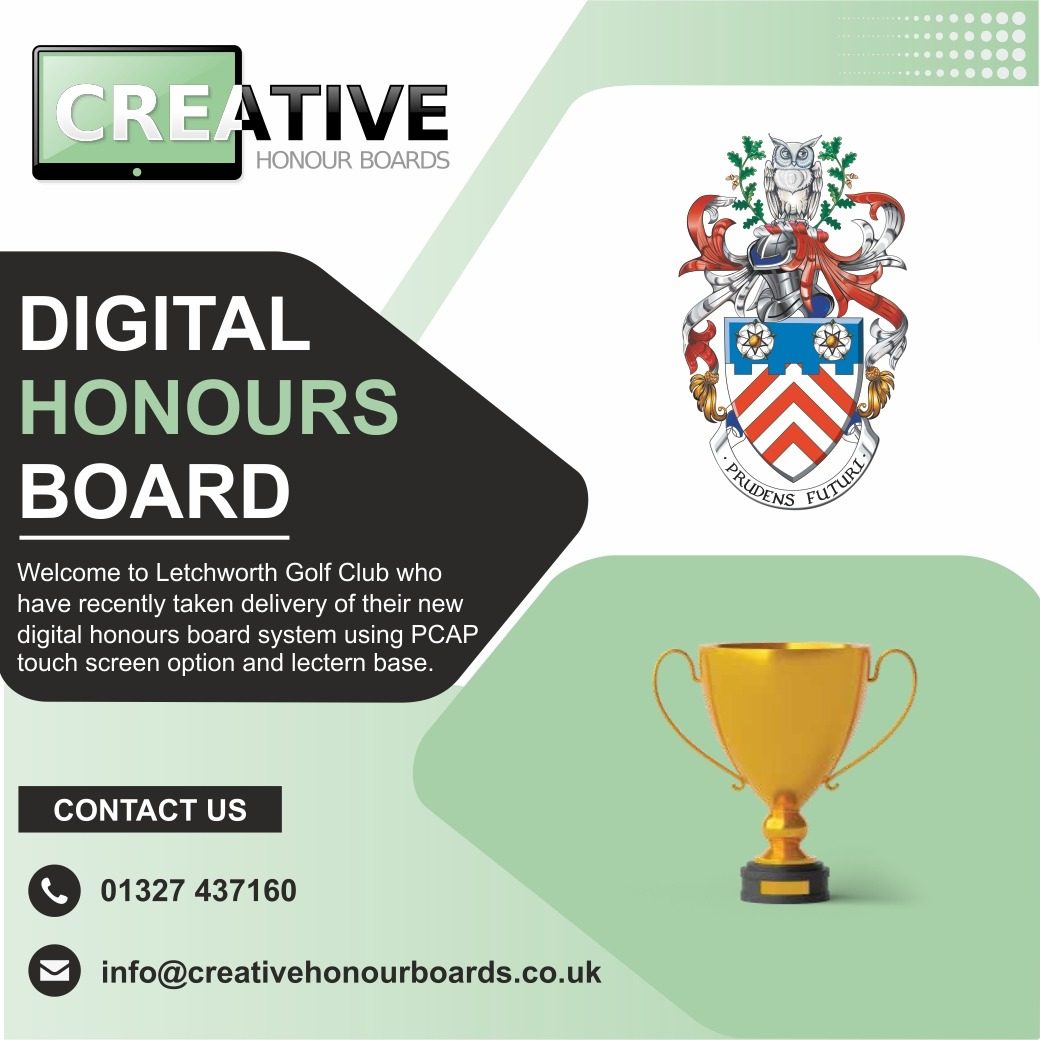 Welcome to our digital honours board system Letchworth Golf Club. We hope you enjoy the innovative solution and the members embrace seeing all their achievements.
