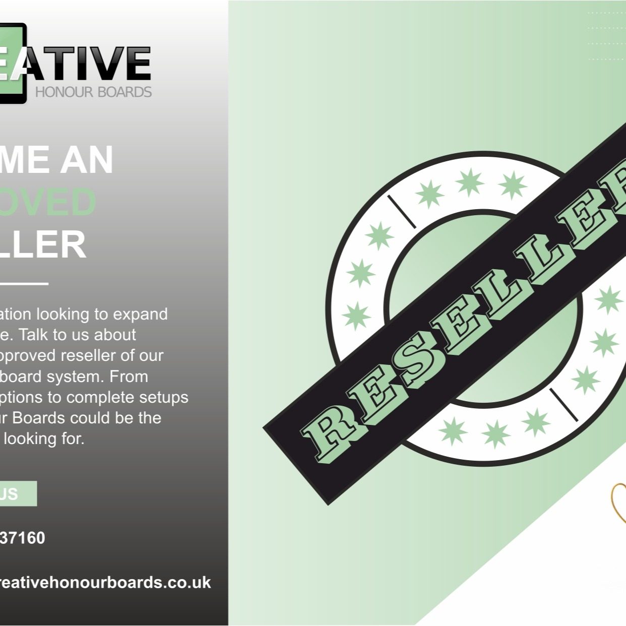 Is your organisation looking to expand their product line. Talk to us about becoming an approved reseller of our digital honours board system. From software only options to complete setups Creative Honour Boards could be the partner you are looking for. #honoursboards #digitalhonoursboards