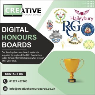 We started developing our digital honours board system over a decade ago. We know what clubs need and want from their system. Throughout the UK our innovative solution is a perfect solution for any form of club. Call us today on 01327 437160 for an informal chat.