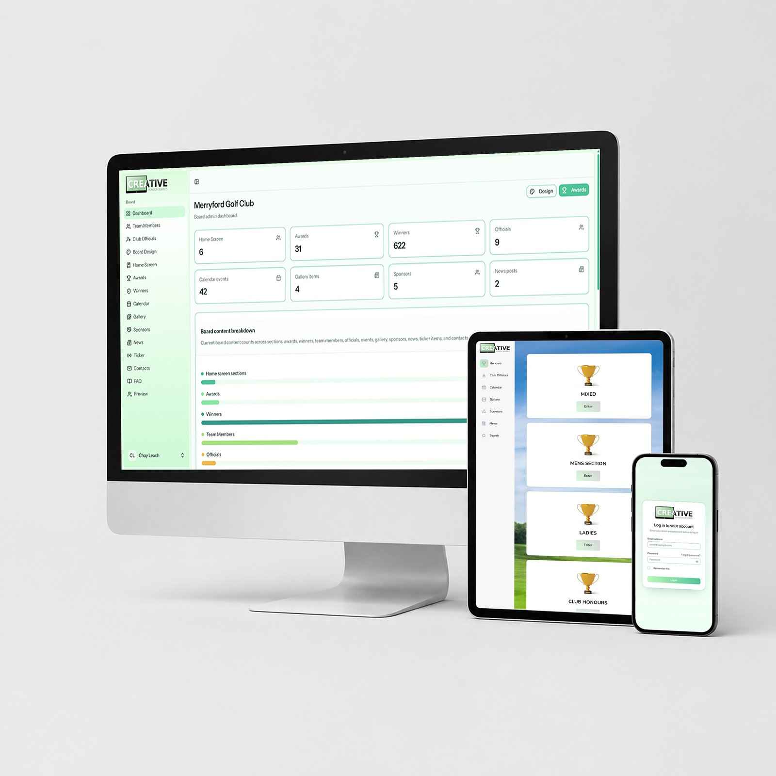 Dedicated admin panel for your very own digital honours board system. Increased insights into your system with statistic and smooth functionality to change content as and when you require from any location. #honoursboards #digitalhonoursboards